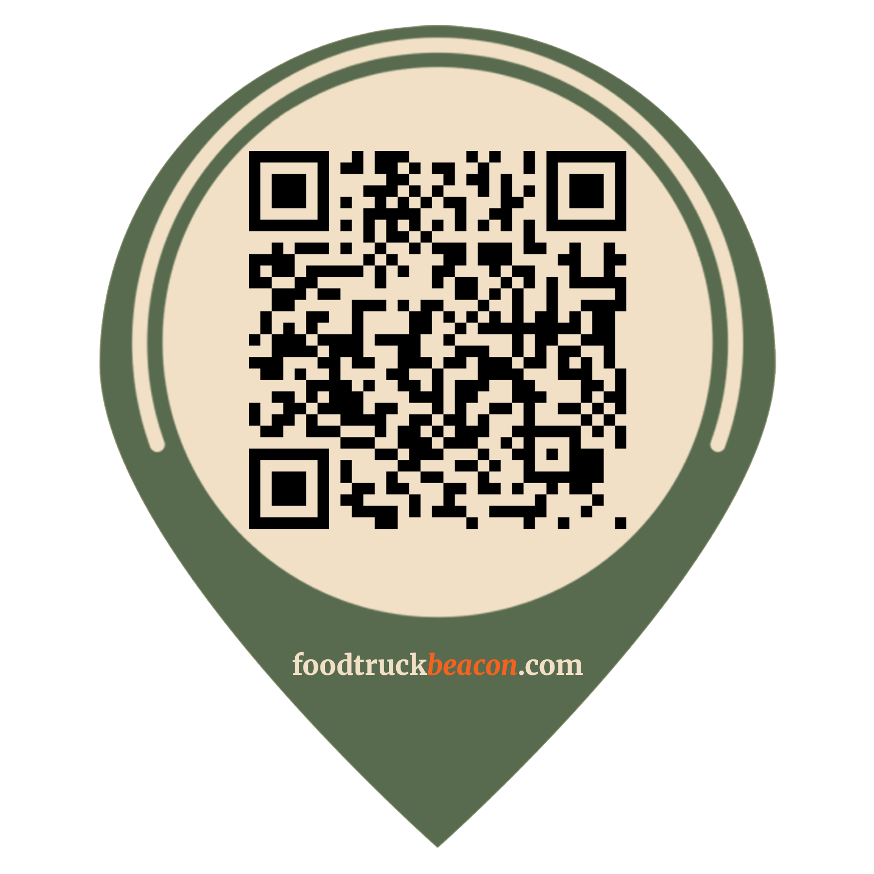 Custom Food Truck Beacon QR-code magnet for a food truck